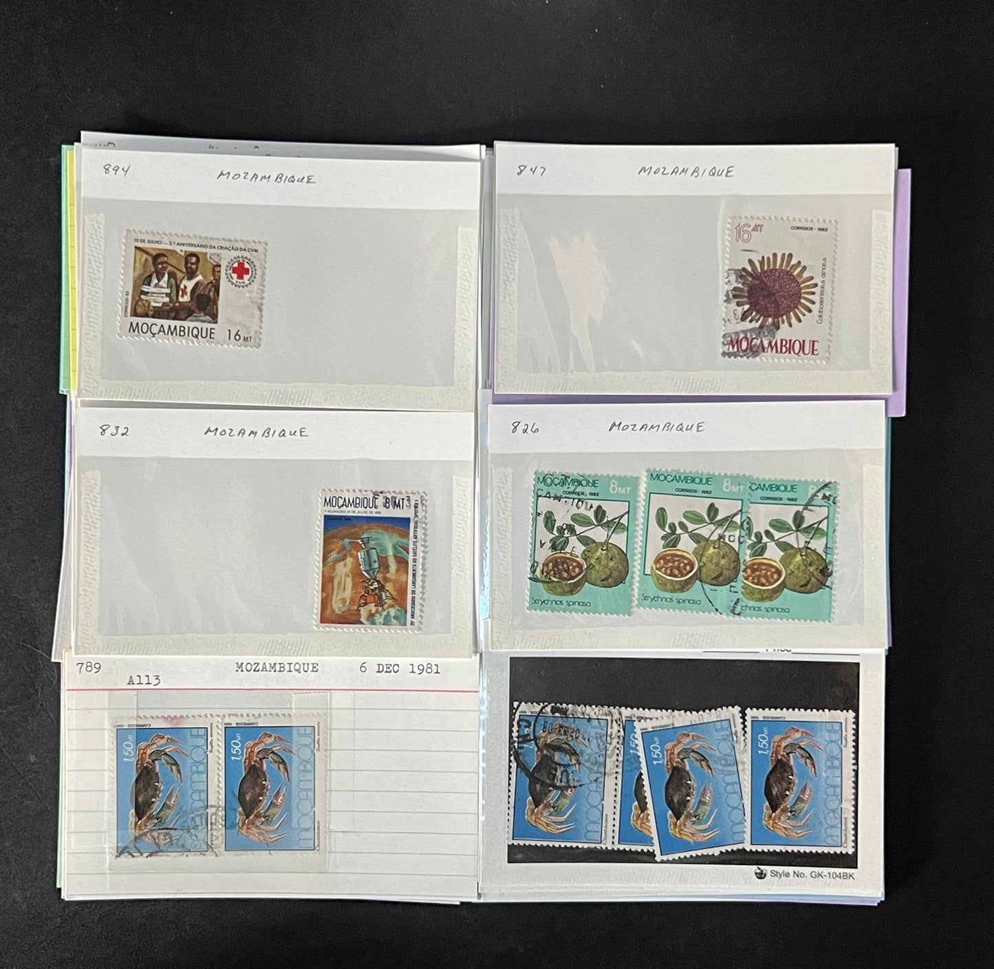 Mozambique Stamp Collection Dealer Cards $106 CV Mint & Used ZAYIX