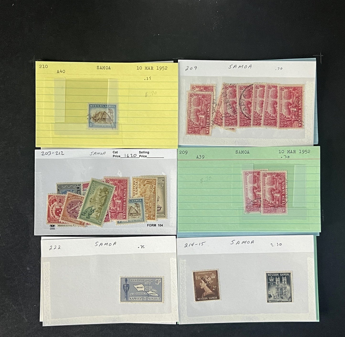 Samoa Stamp Collection Dealer Cards $532 CV Mint & Used ZAYIX