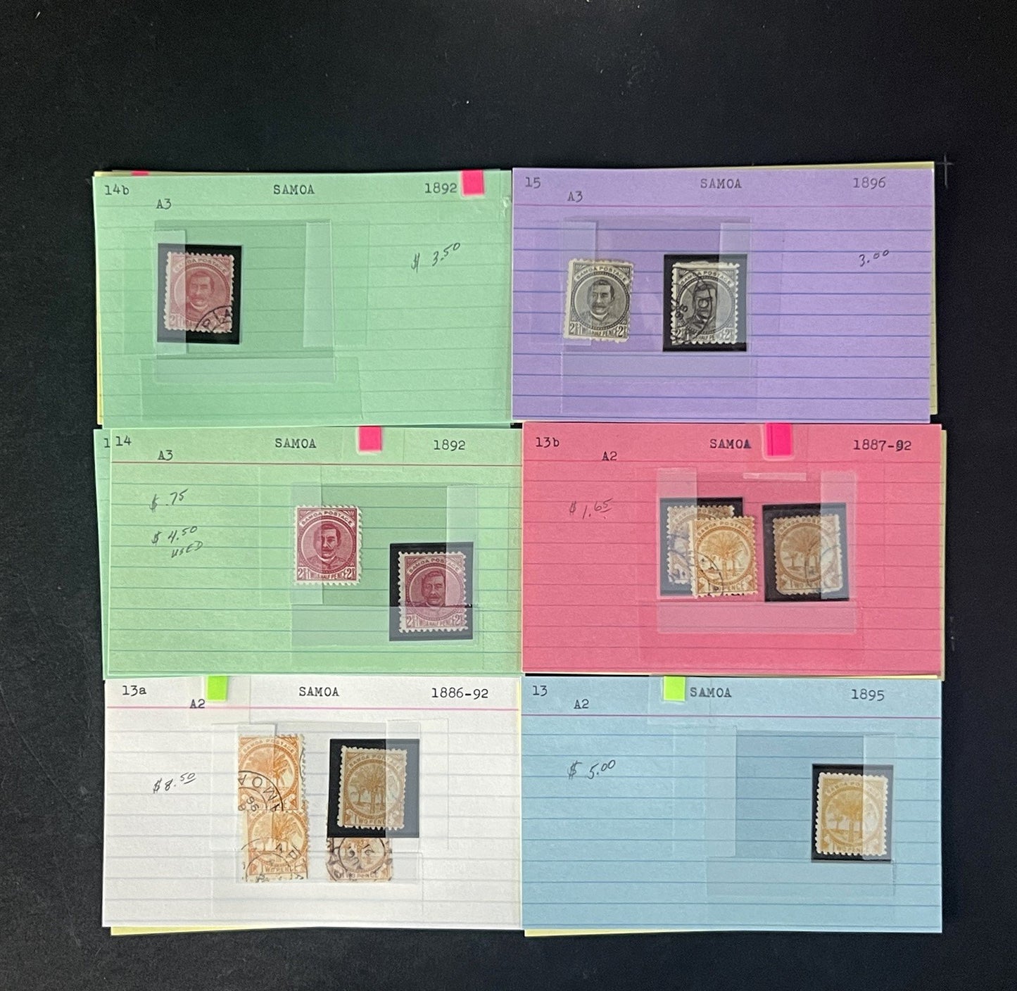 Samoa Stamp Collection Dealer Cards $532 CV Mint & Used ZAYIX