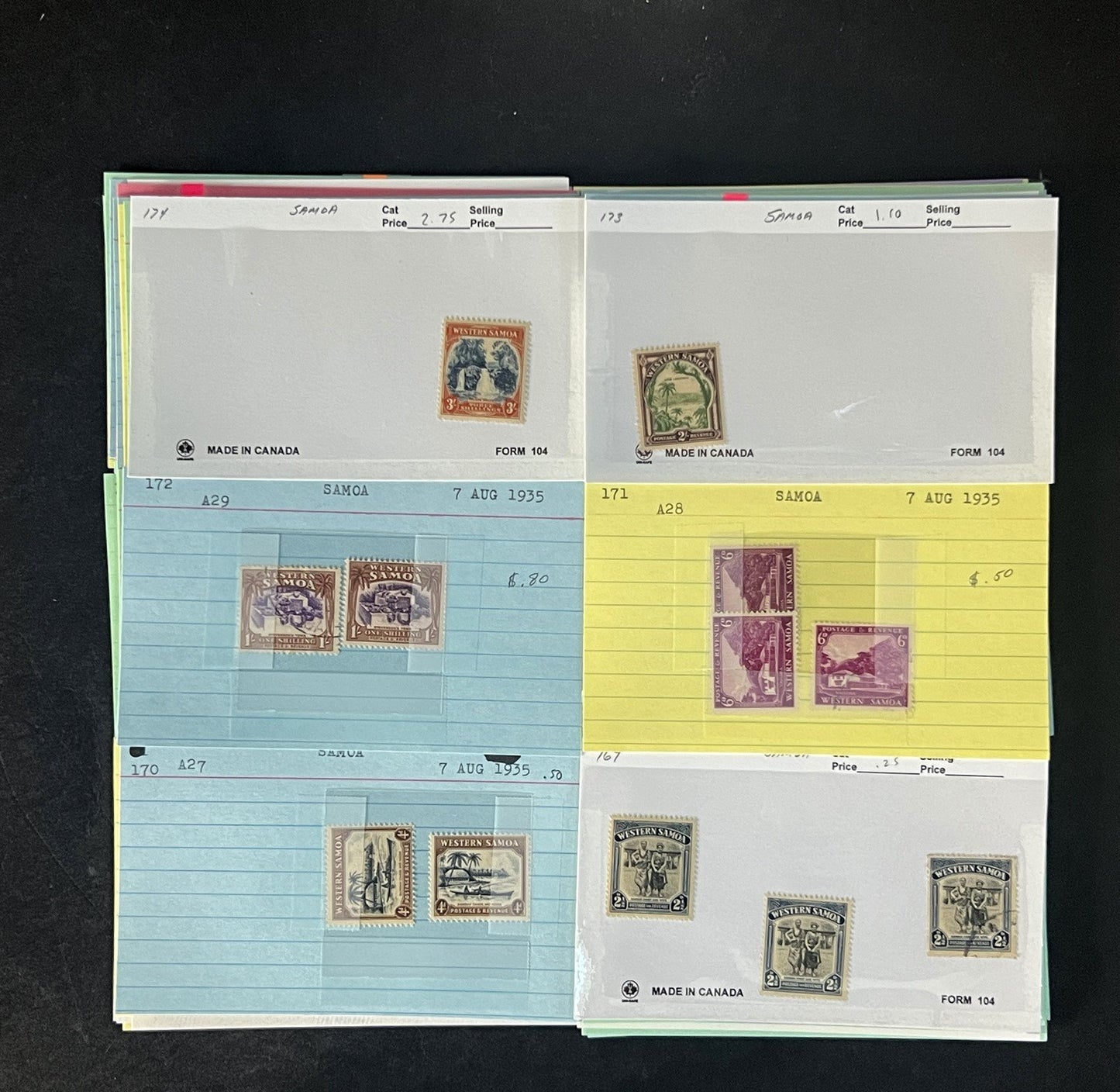 Samoa Stamp Collection Dealer Cards $532 CV Mint & Used ZAYIX