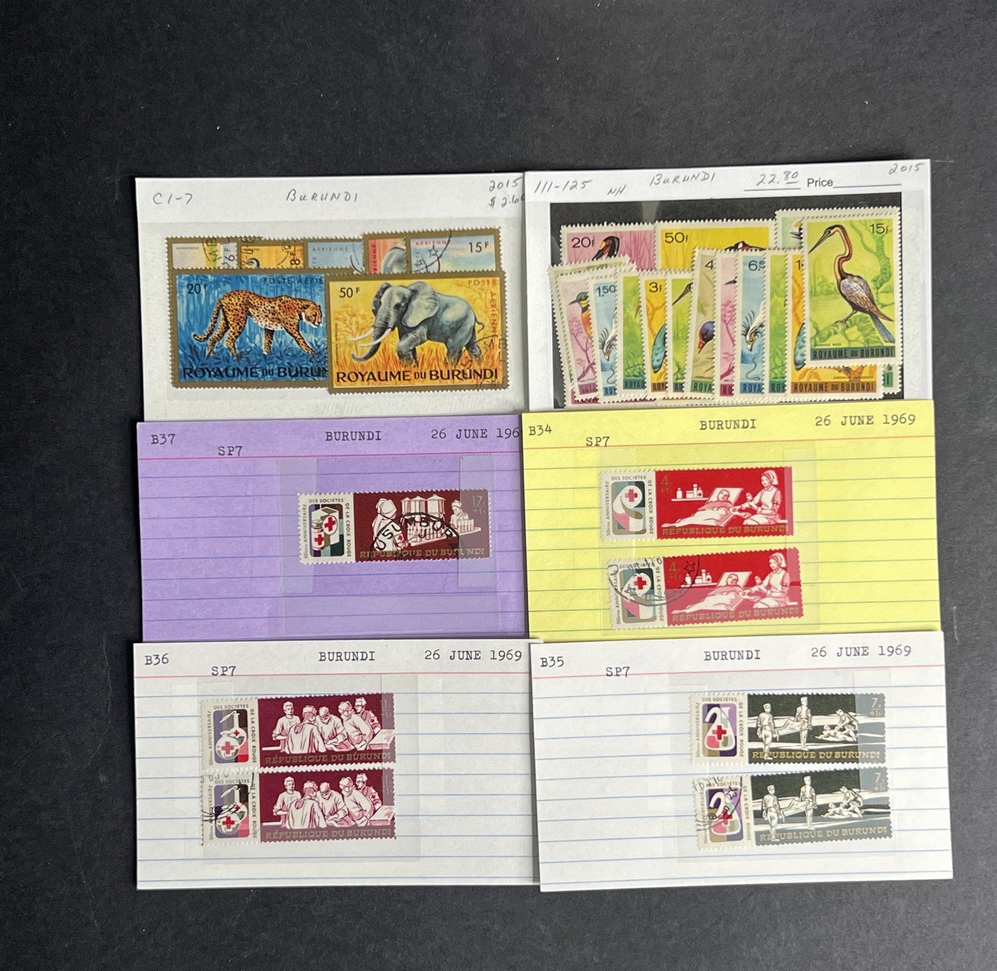 Burundi Stamp Collection Dealer Cards $152 CV Mint & Used ZAYIX