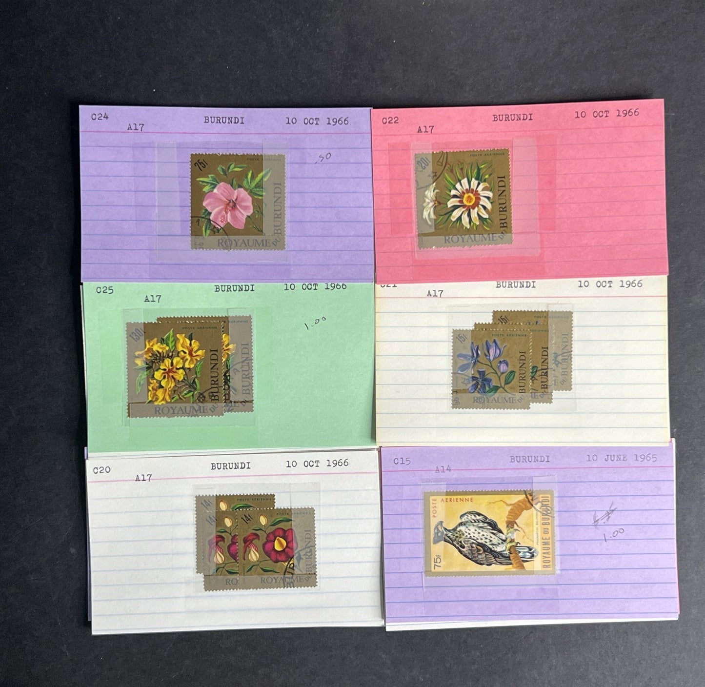 Burundi Stamp Collection Dealer Cards $152 CV Mint & Used ZAYIX