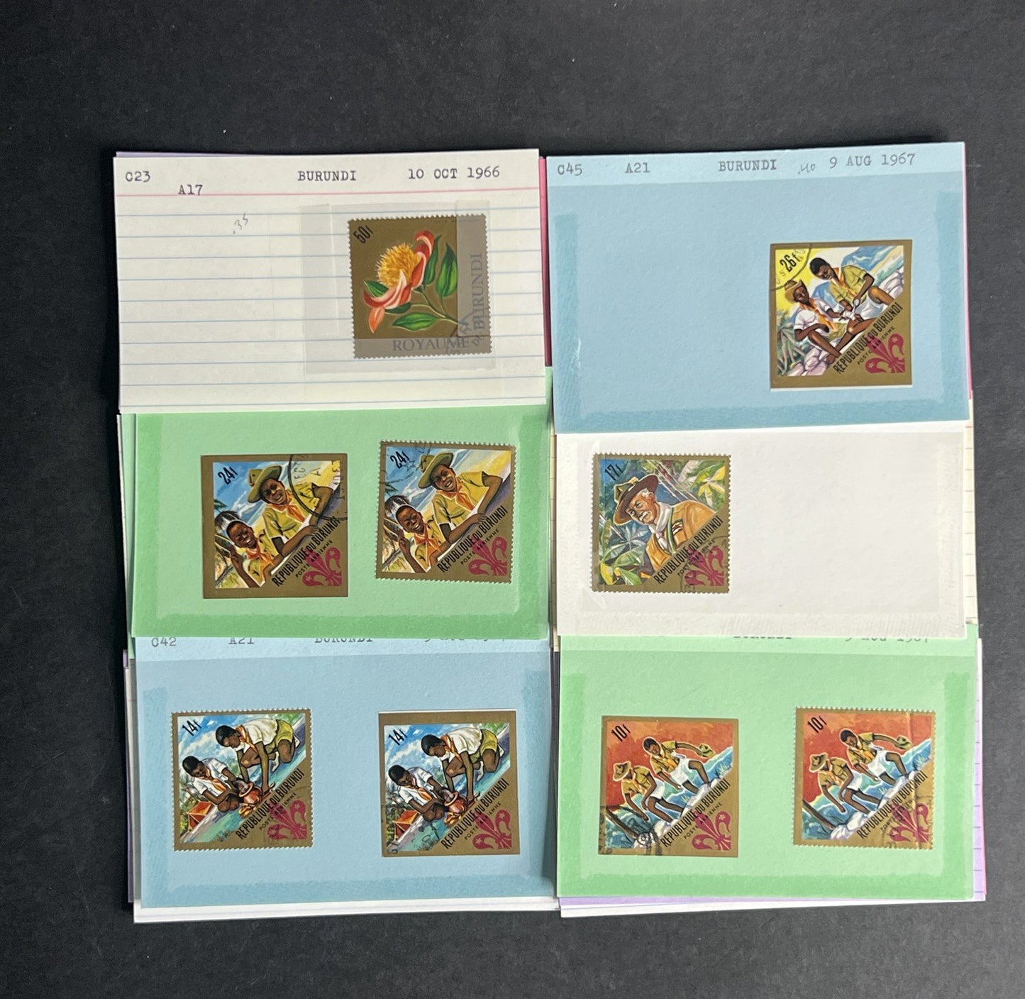 Burundi Stamp Collection Dealer Cards $152 CV Mint & Used ZAYIX