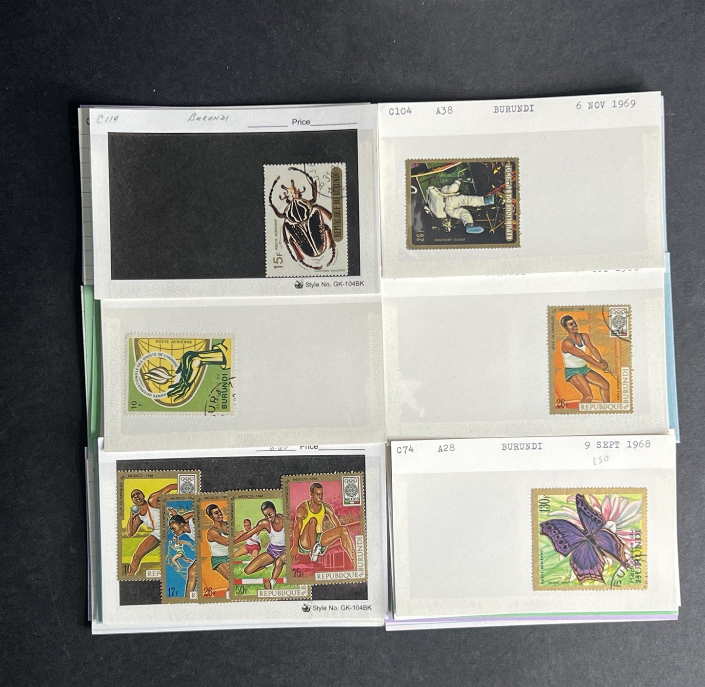 Burundi Stamp Collection Dealer Cards $152 CV Mint & Used ZAYIX