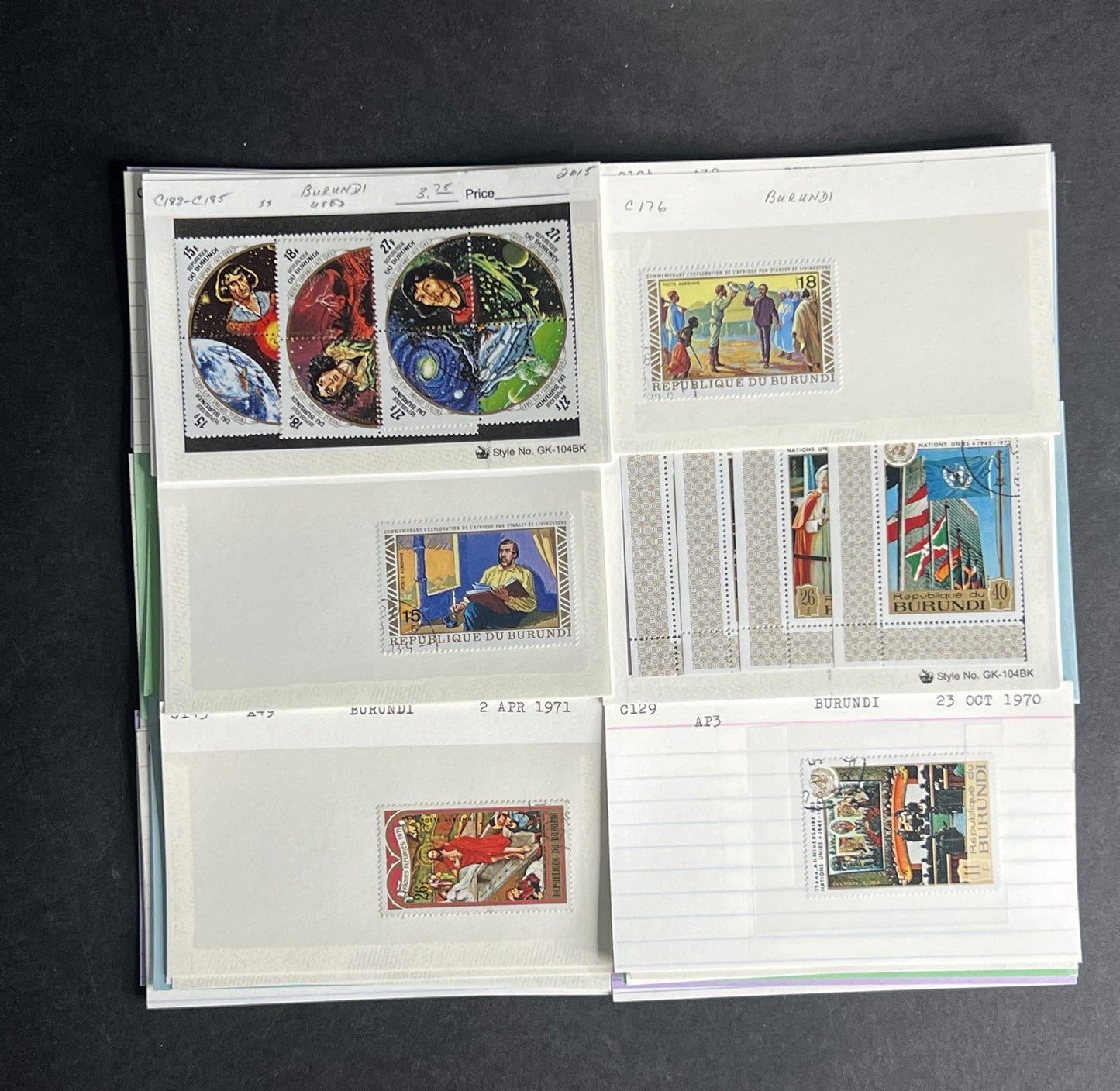 Burundi Stamp Collection Dealer Cards $152 CV Mint & Used ZAYIX