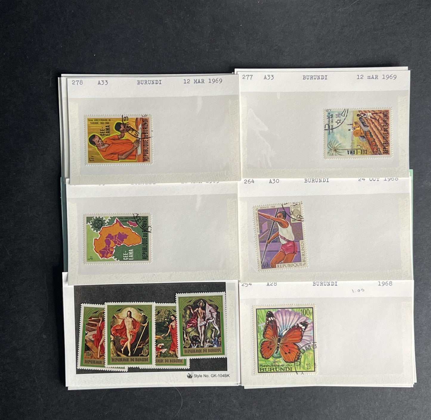 Burundi Stamp Collection Dealer Cards $152 CV Mint & Used ZAYIX