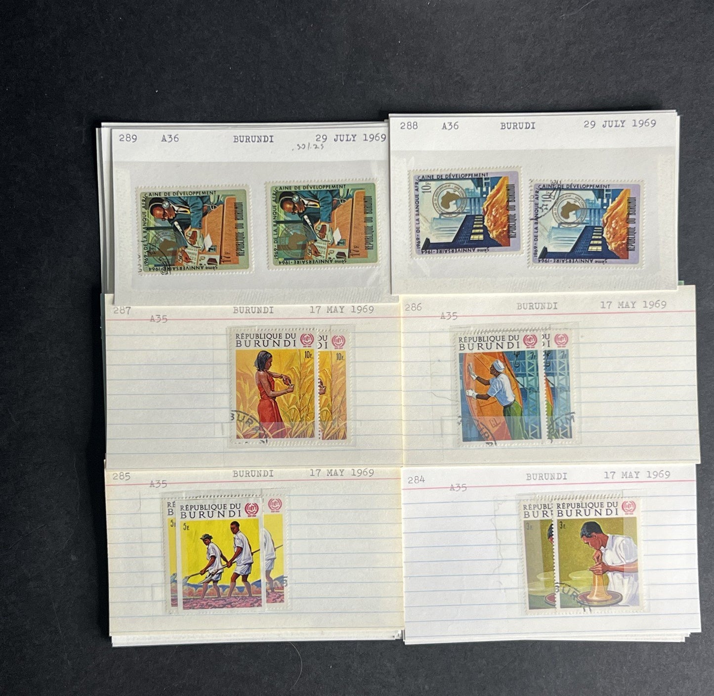 Burundi Stamp Collection Dealer Cards $152 CV Mint & Used ZAYIX