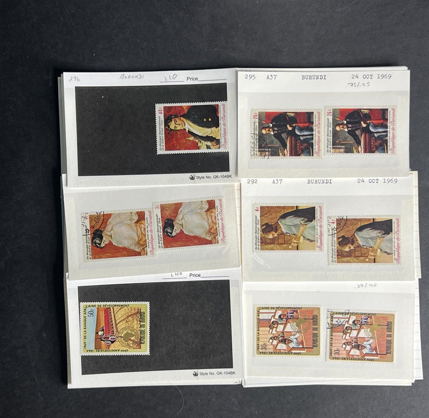 Burundi Stamp Collection Dealer Cards $152 CV Mint & Used ZAYIX