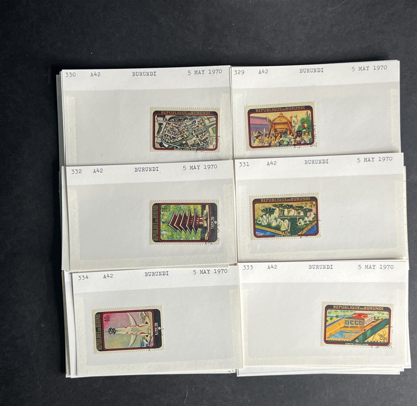 Burundi Stamp Collection Dealer Cards $152 CV Mint & Used ZAYIX