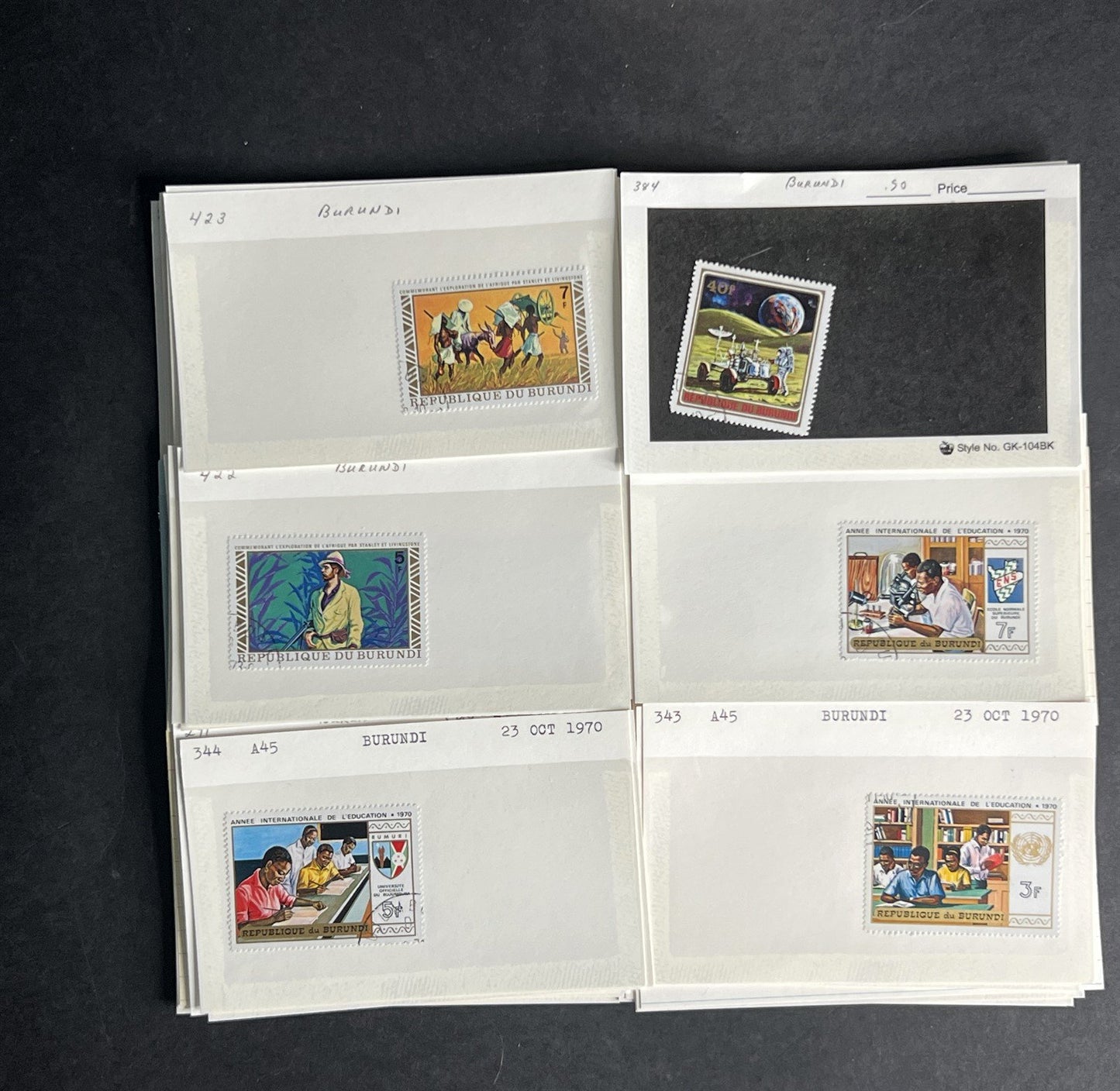 Burundi Stamp Collection Dealer Cards $152 CV Mint & Used ZAYIX