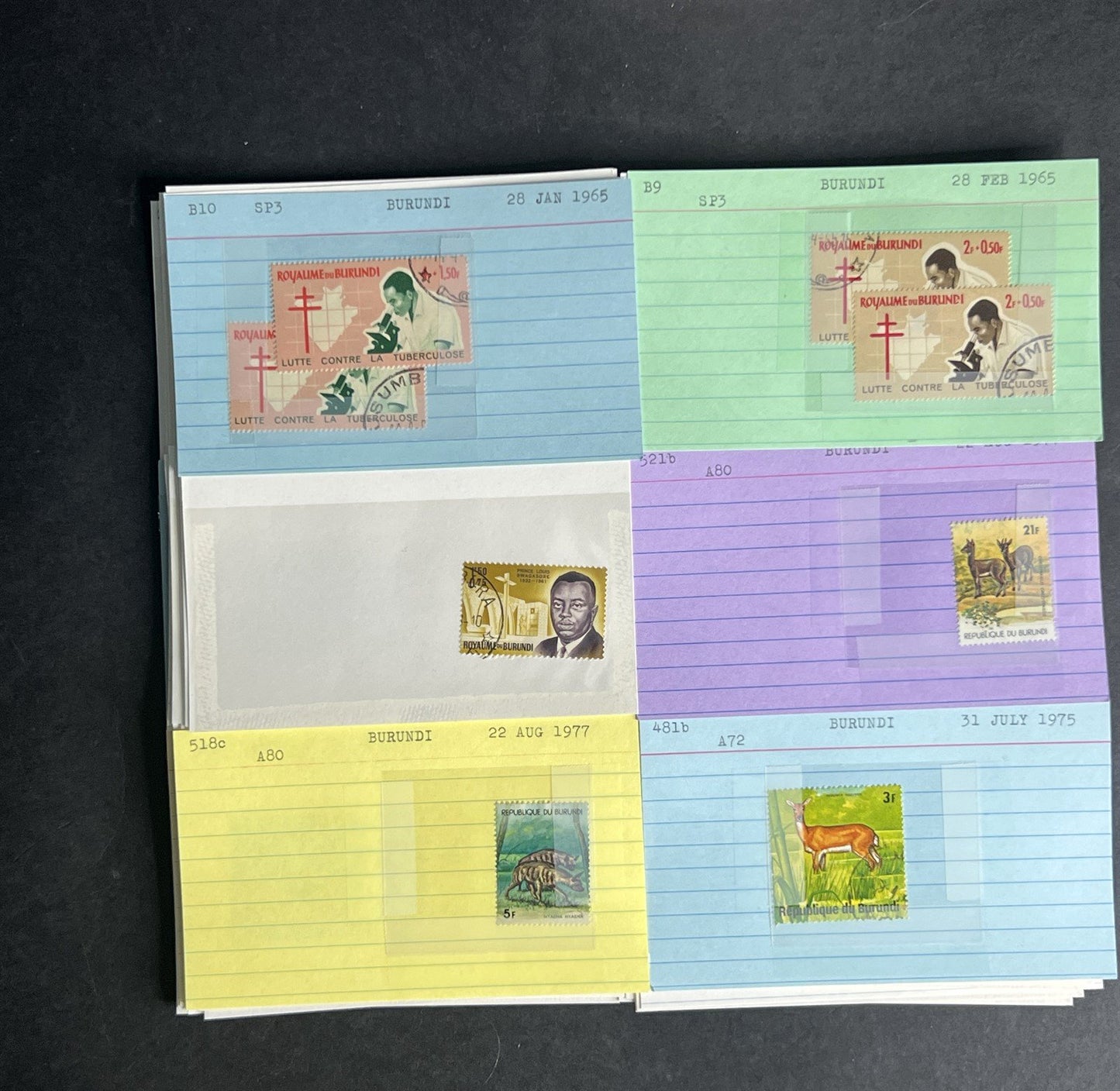 Burundi Stamp Collection Dealer Cards $152 CV Mint & Used ZAYIX