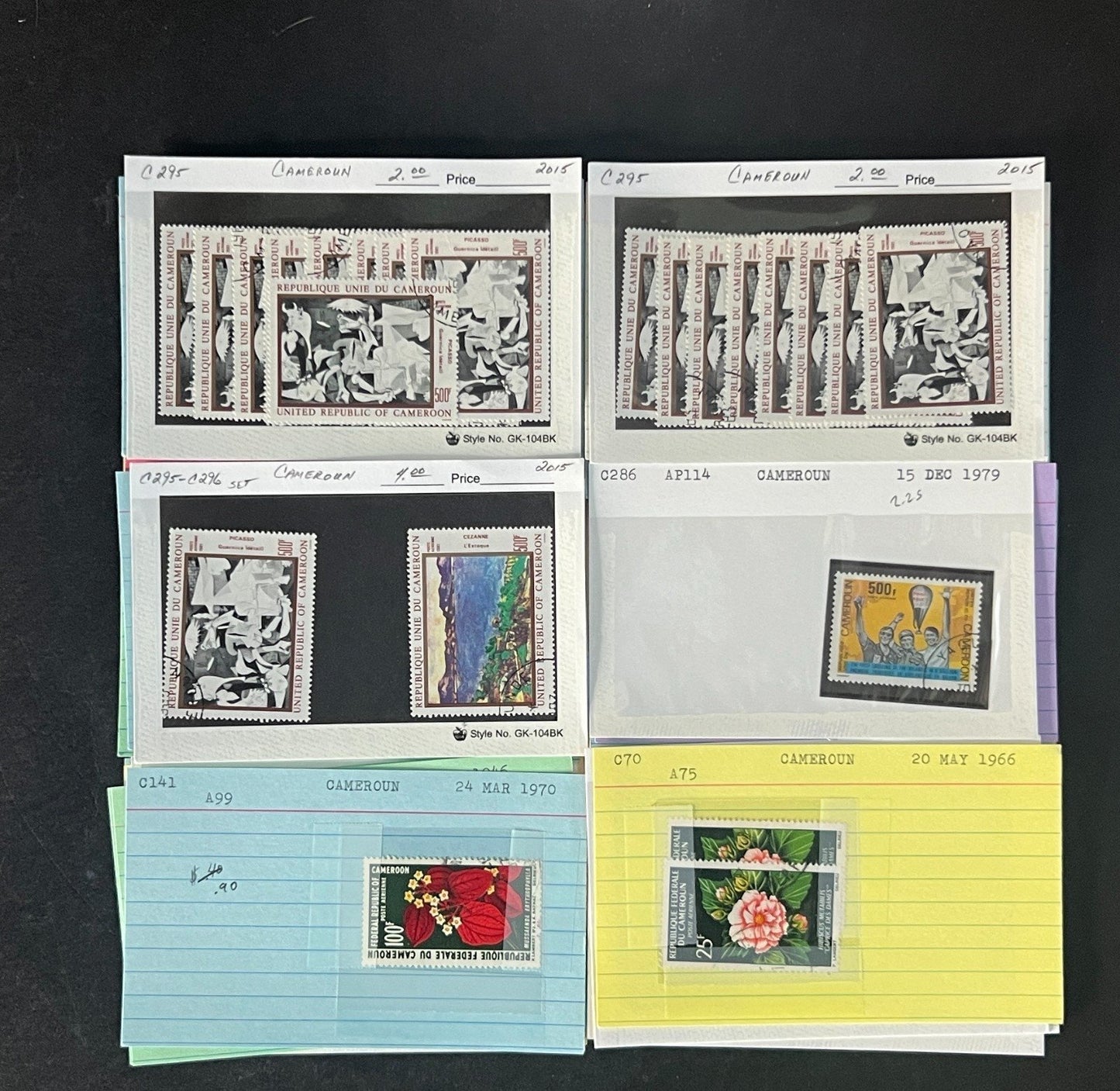 Cameroun Stamp Collection Dealer Cards $111 CV Mint & Used ZAYIX