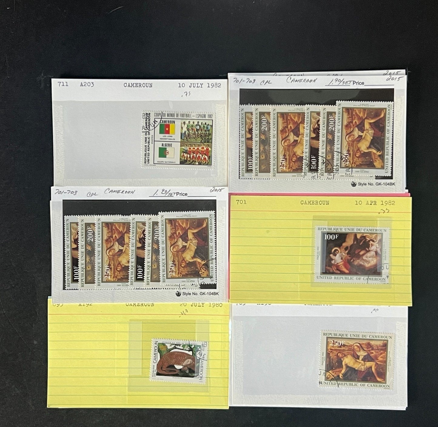 Cameroun Stamp Collection Dealer Cards $111 CV Mint & Used ZAYIX
