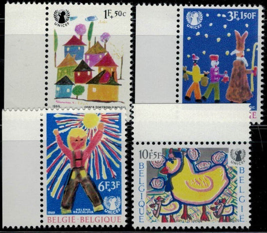 Belgium B841-B844 MNH Art Children's Drawings Birds UNICEF ZAYIX 031222S65M