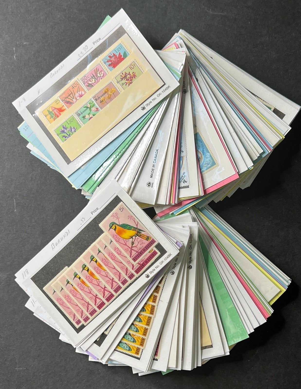 Burundi Stamp Collection Dealer Cards $280 CV Mint & Used ZAYIX