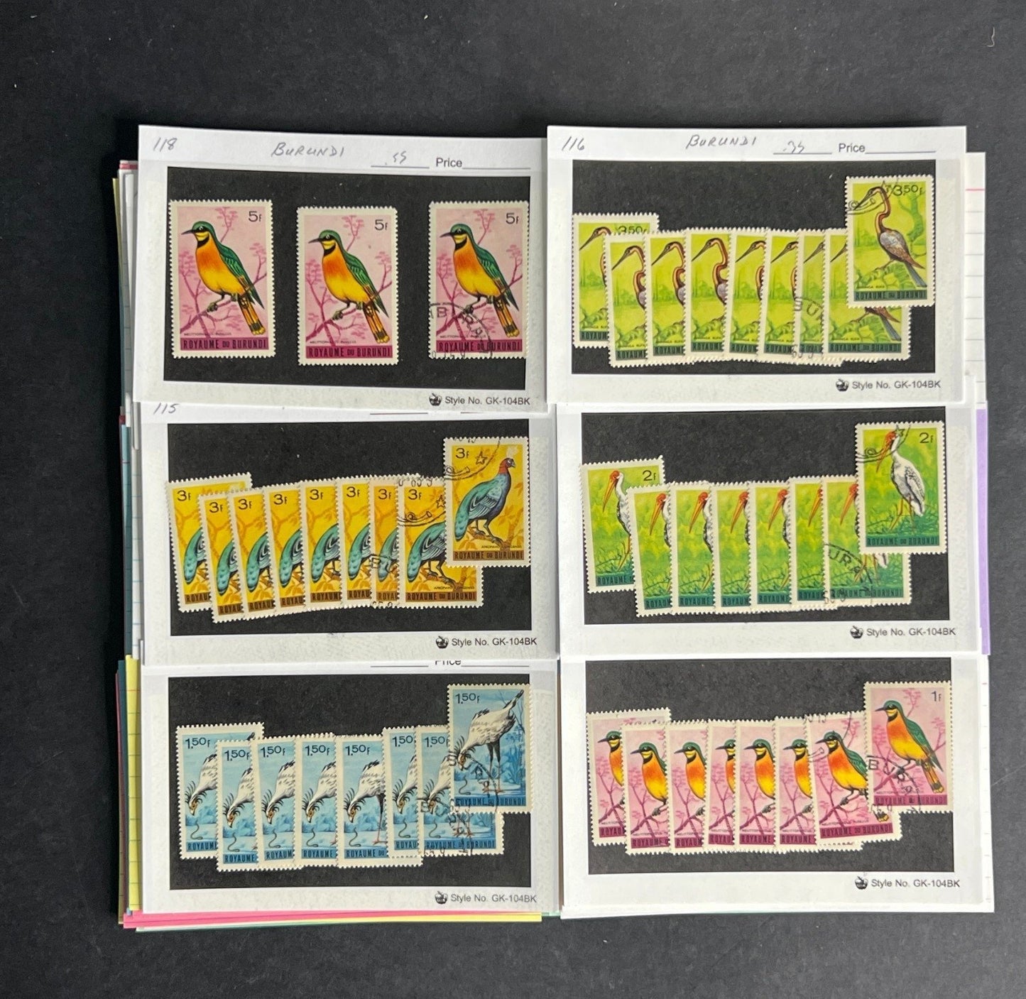 Burundi Stamp Collection Dealer Cards $280 CV Mint & Used ZAYIX