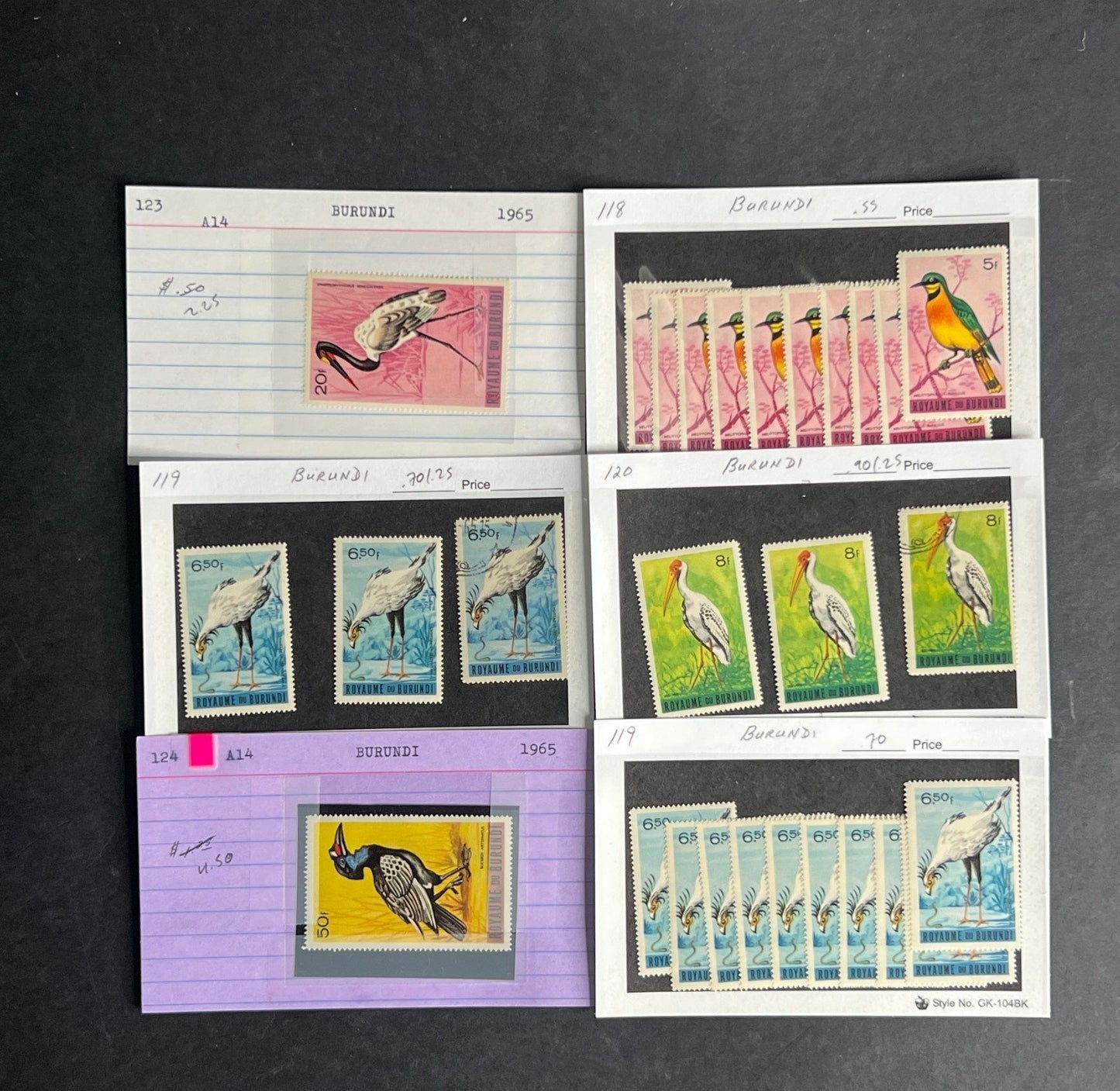 Burundi Stamp Collection Dealer Cards $280 CV Mint & Used ZAYIX