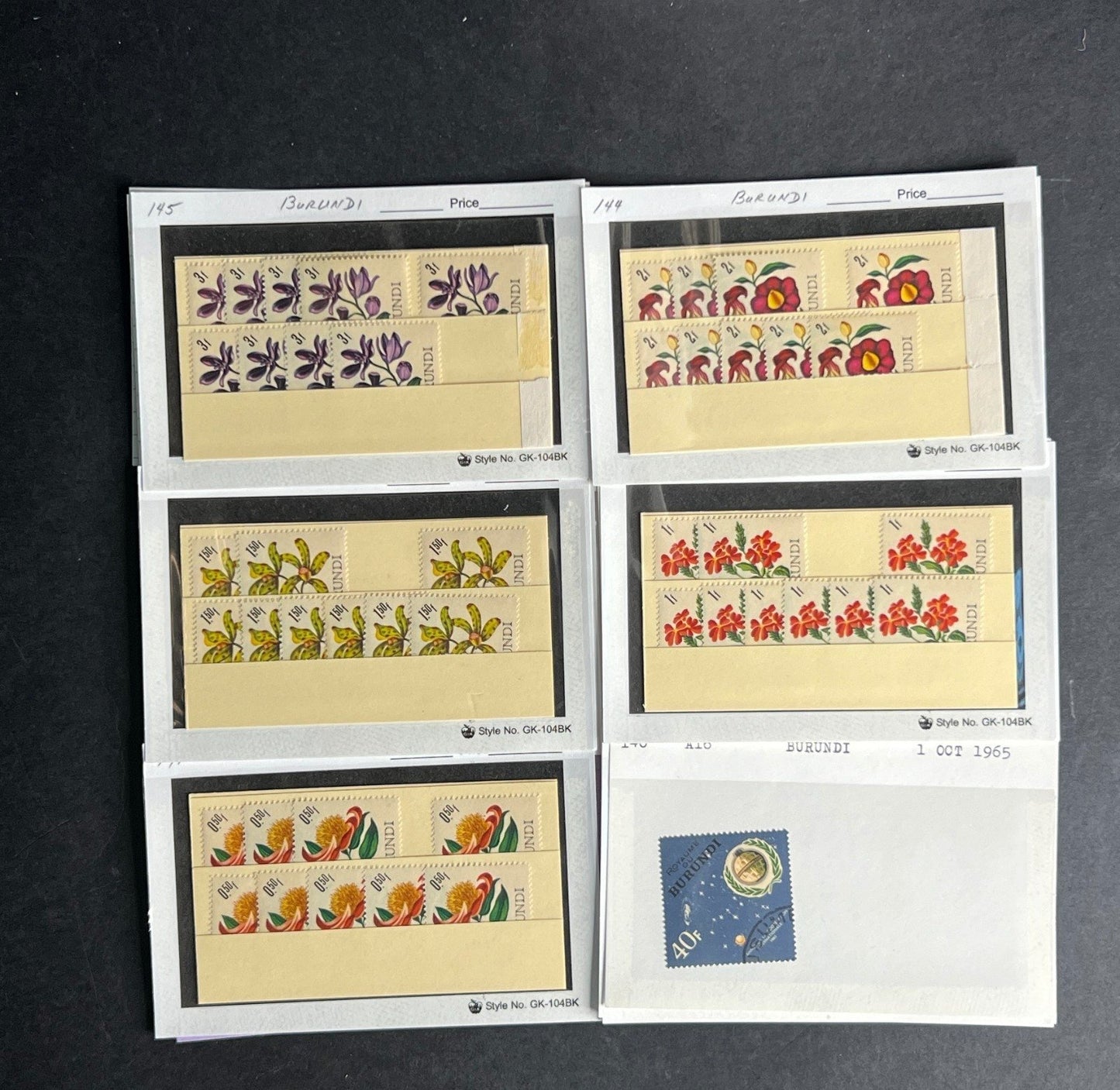 Burundi Stamp Collection Dealer Cards $280 CV Mint & Used ZAYIX