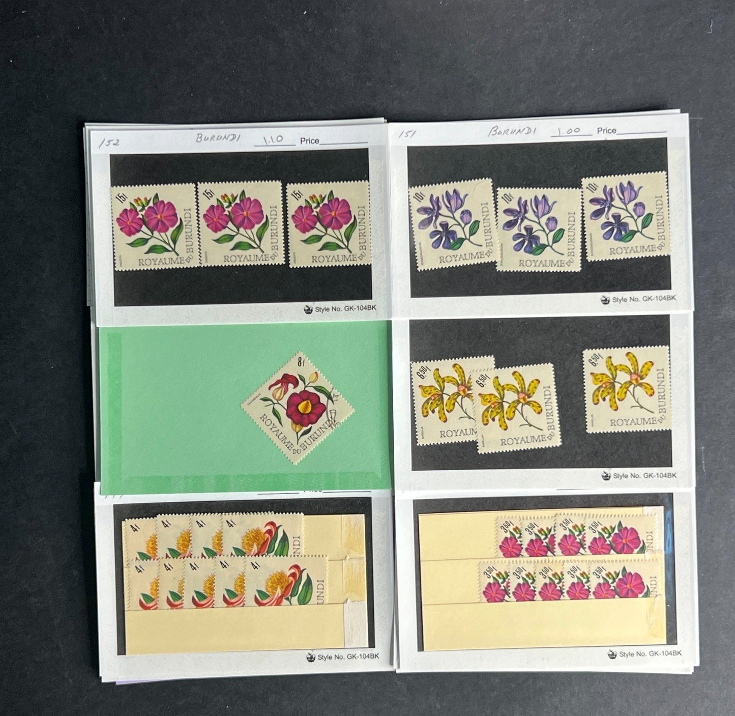 Burundi Stamp Collection Dealer Cards $280 CV Mint & Used ZAYIX