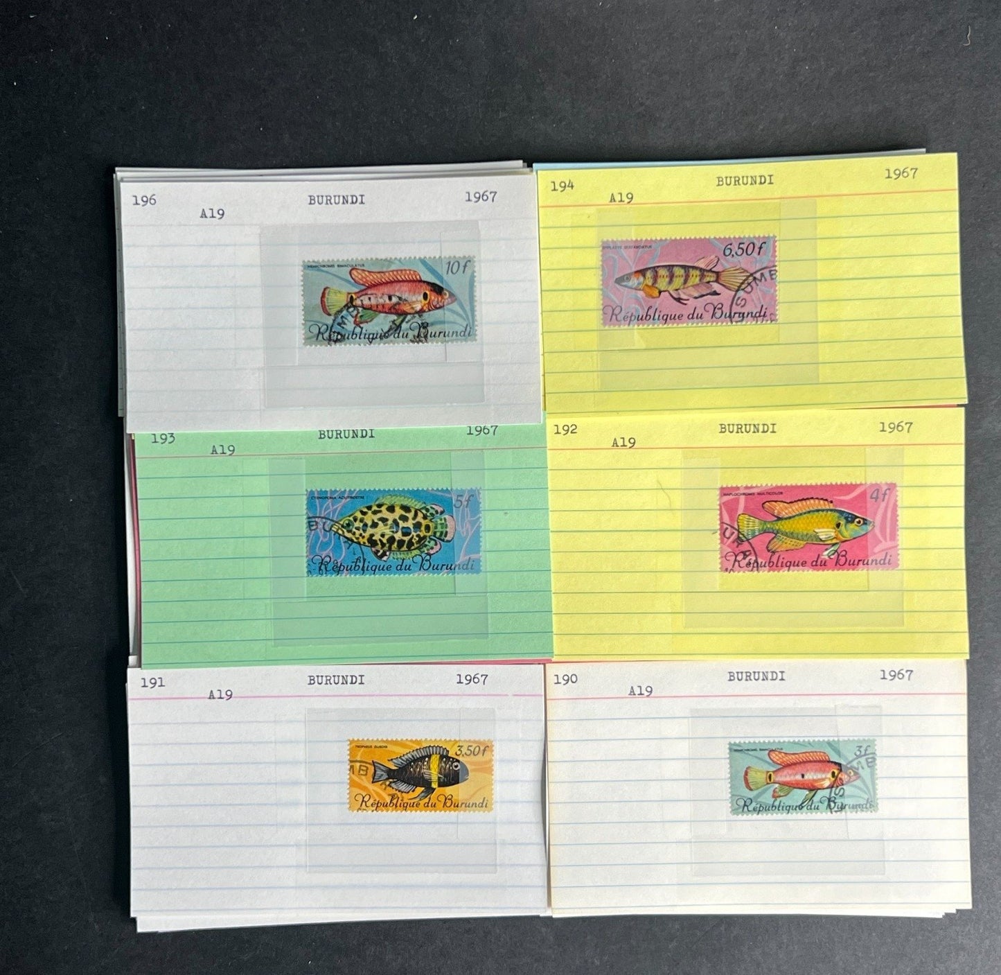 Burundi Stamp Collection Dealer Cards $280 CV Mint & Used ZAYIX
