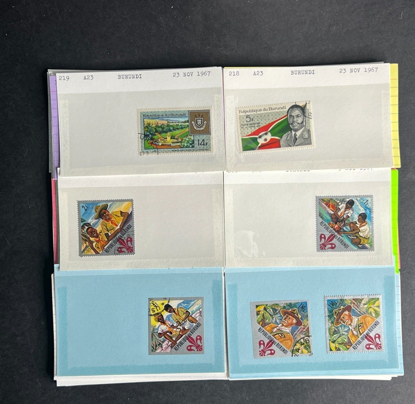 Burundi Stamp Collection Dealer Cards $280 CV Mint & Used ZAYIX