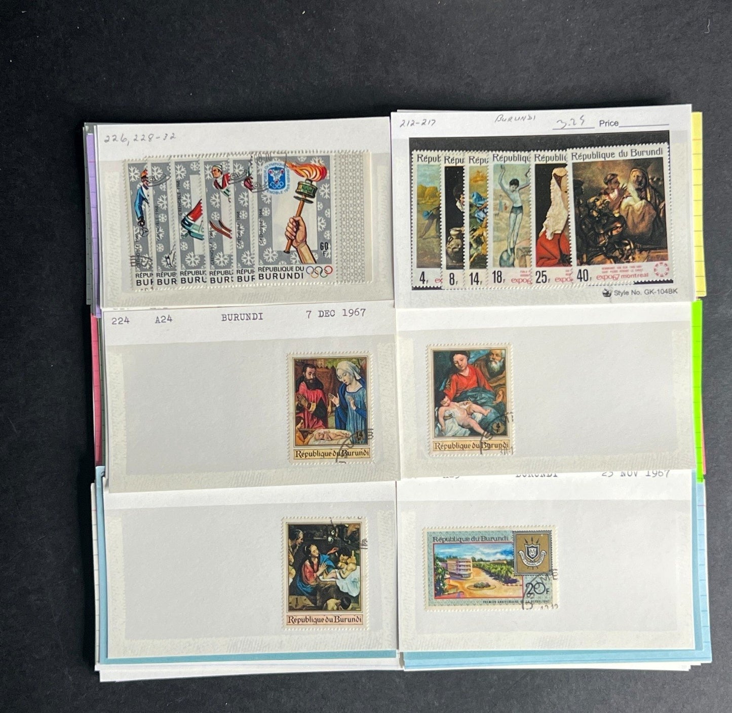 Burundi Stamp Collection Dealer Cards $280 CV Mint & Used ZAYIX