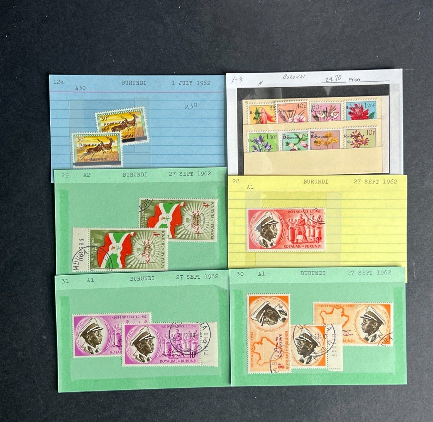 Burundi Stamp Collection Dealer Cards $280 CV Mint & Used ZAYIX