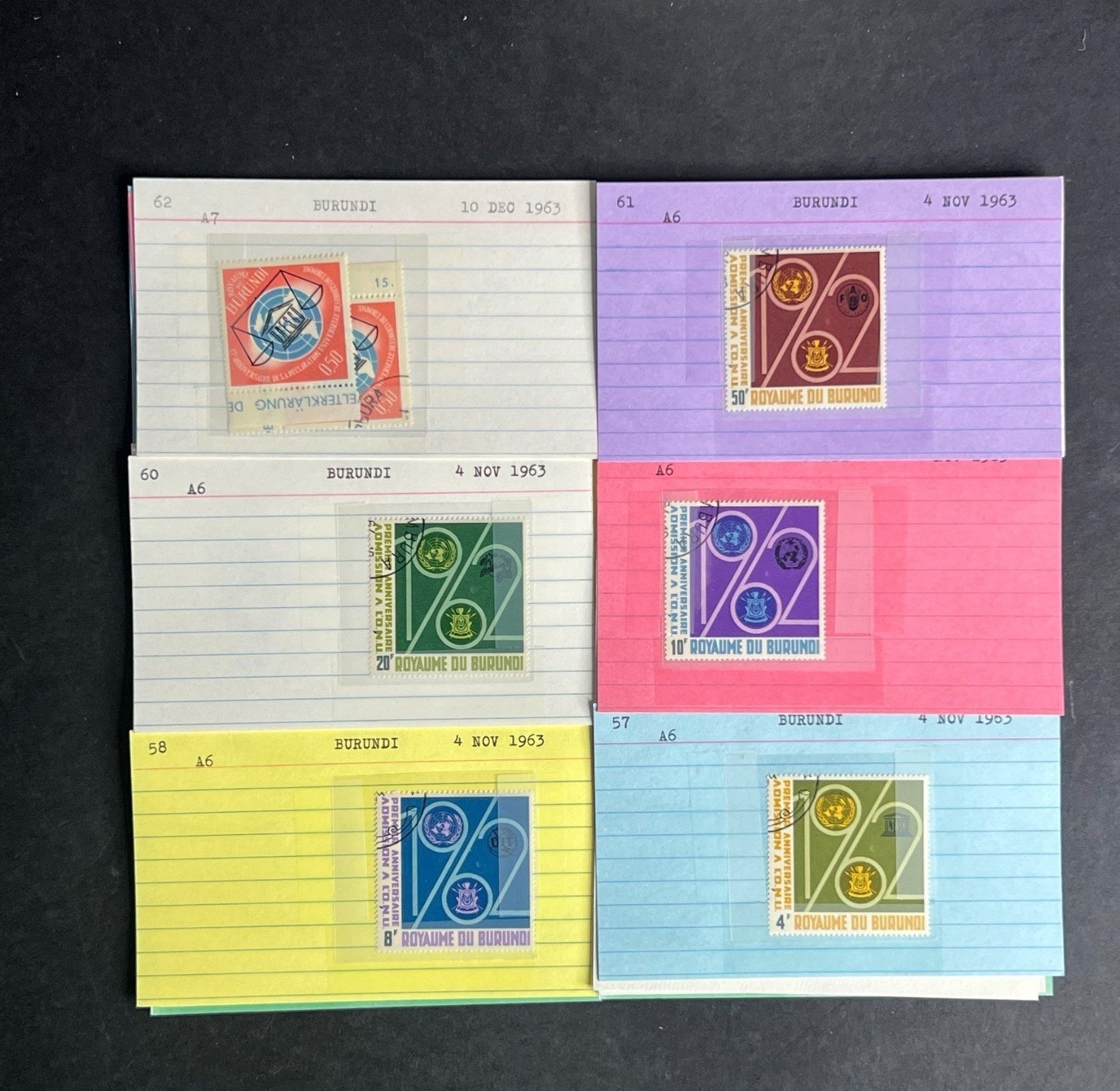 Burundi Stamp Collection Dealer Cards $280 CV Mint & Used ZAYIX