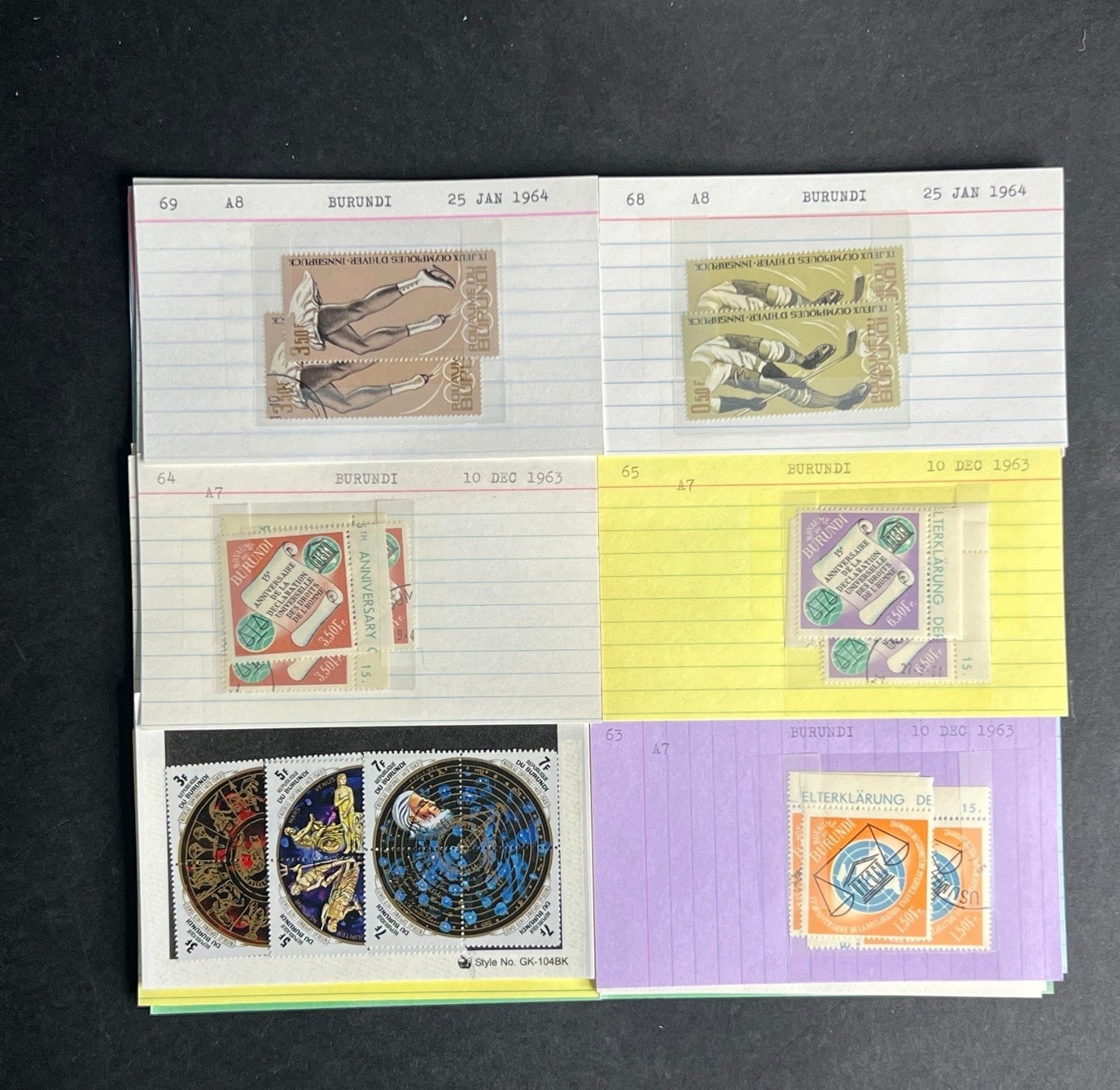 Burundi Stamp Collection Dealer Cards $280 CV Mint & Used ZAYIX