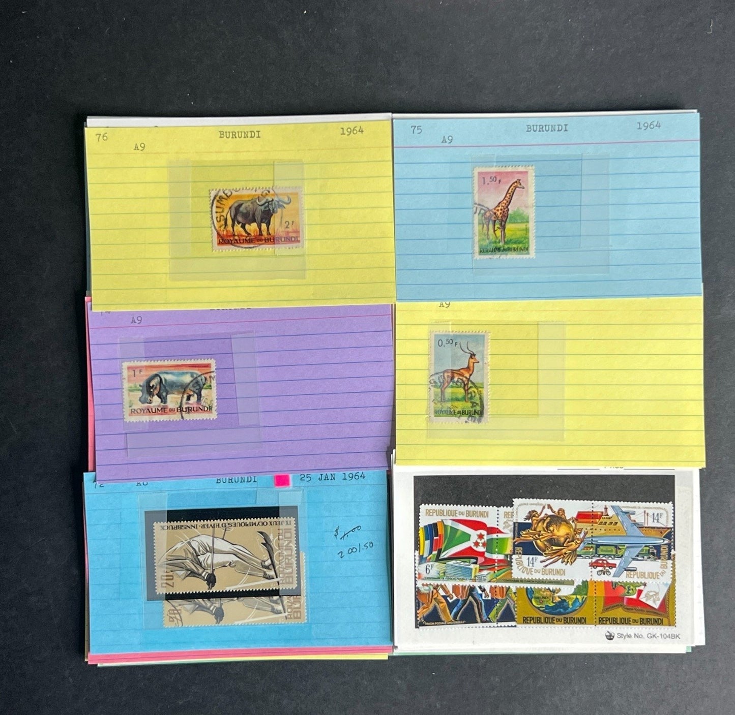 Burundi Stamp Collection Dealer Cards $280 CV Mint & Used ZAYIX