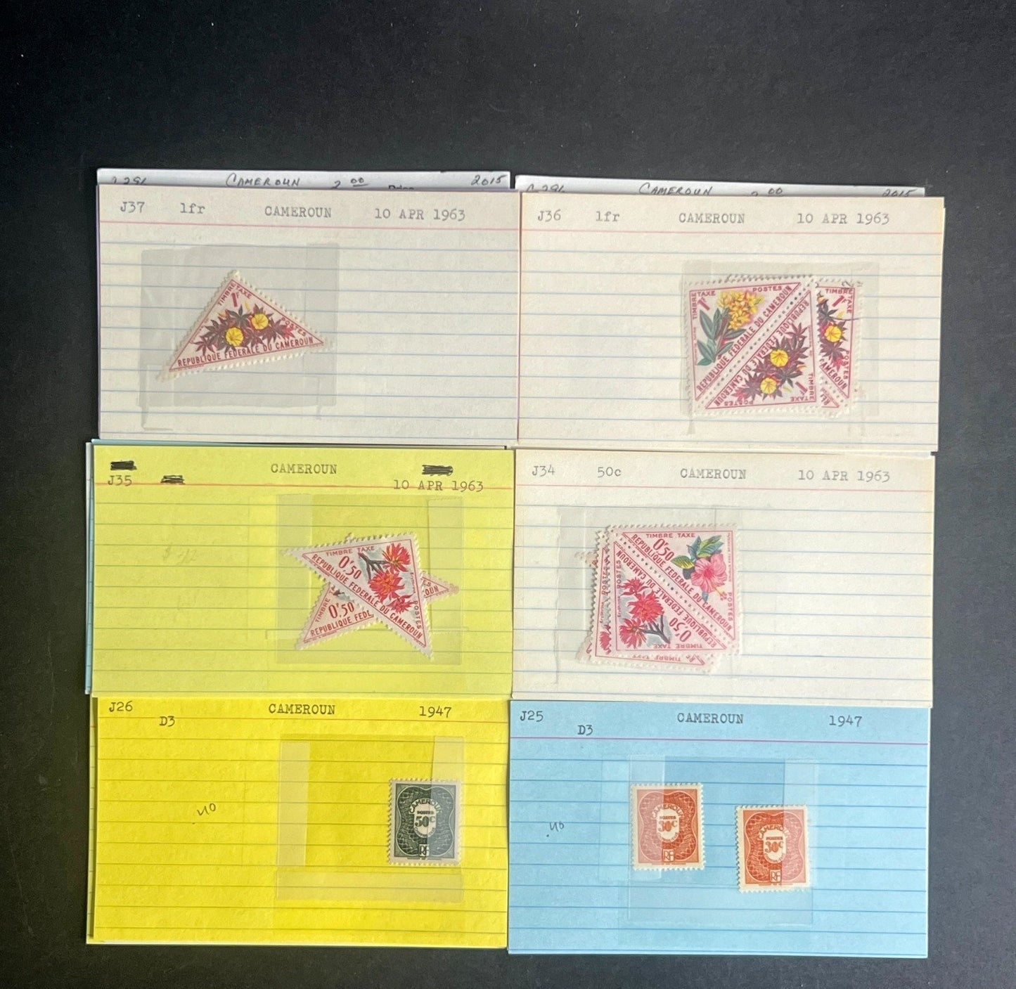 Cameroun Stamp Collection Dealer Cards $59 CV Mint & Used ZAYIX