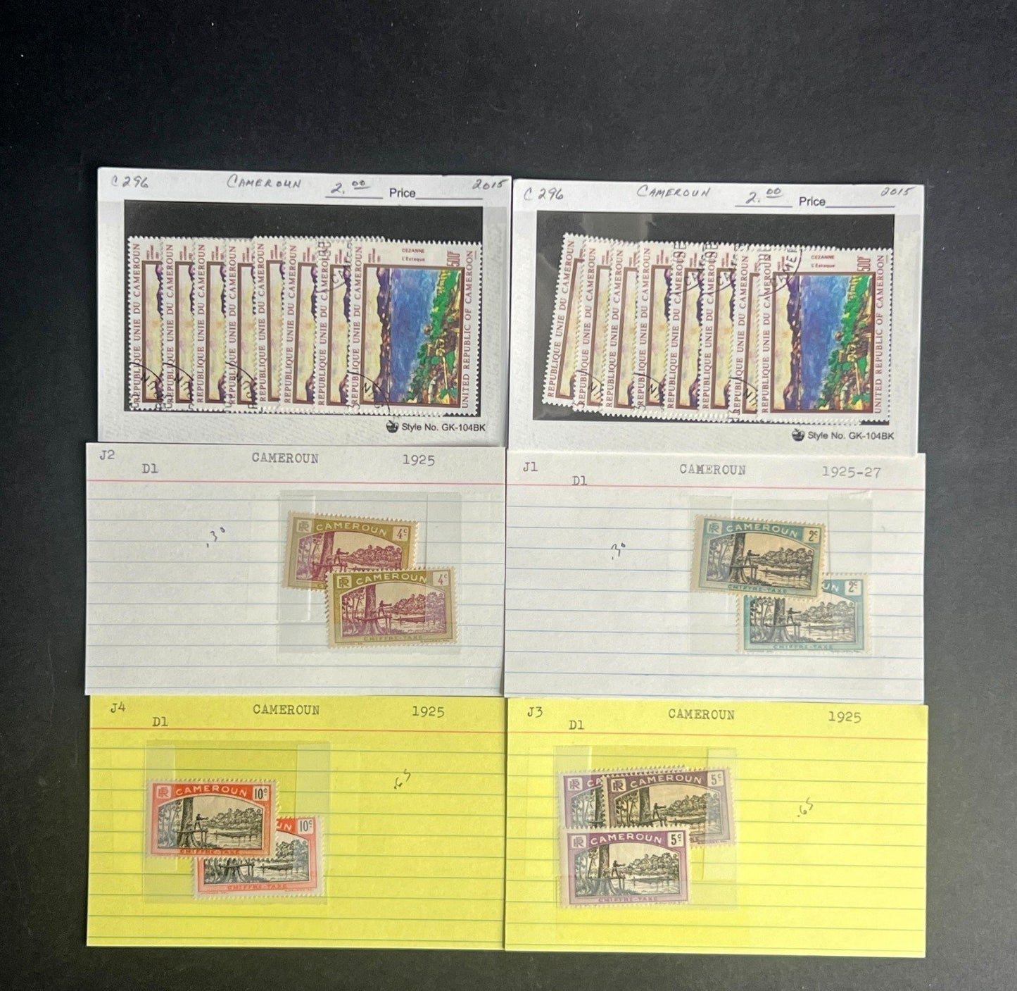 Cameroun Stamp Collection Dealer Cards $59 CV Mint & Used ZAYIX