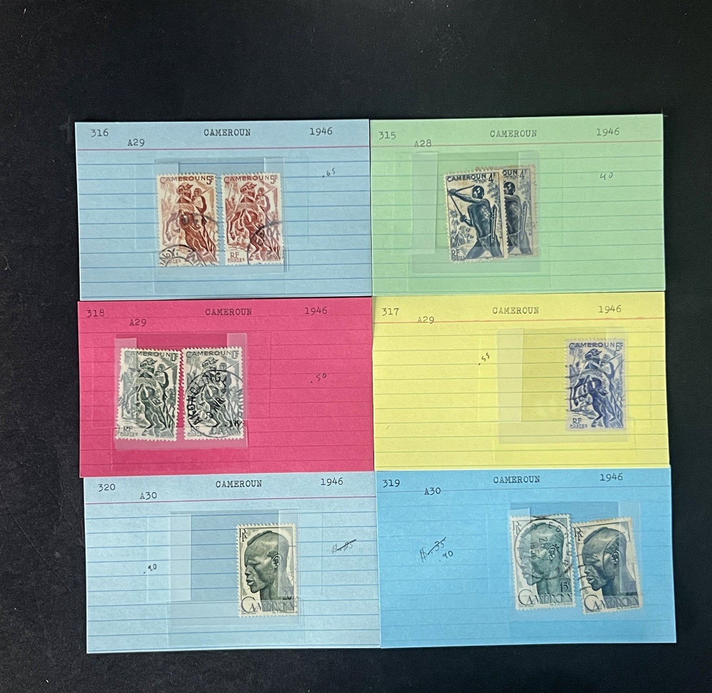 Cameroun Stamp Collection Dealer Cards $188 CV Mint & Used ZAYIX
