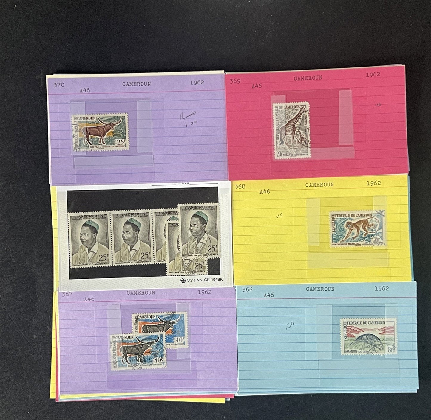 Cameroun Stamp Collection Dealer Cards $188 CV Mint & Used ZAYIX