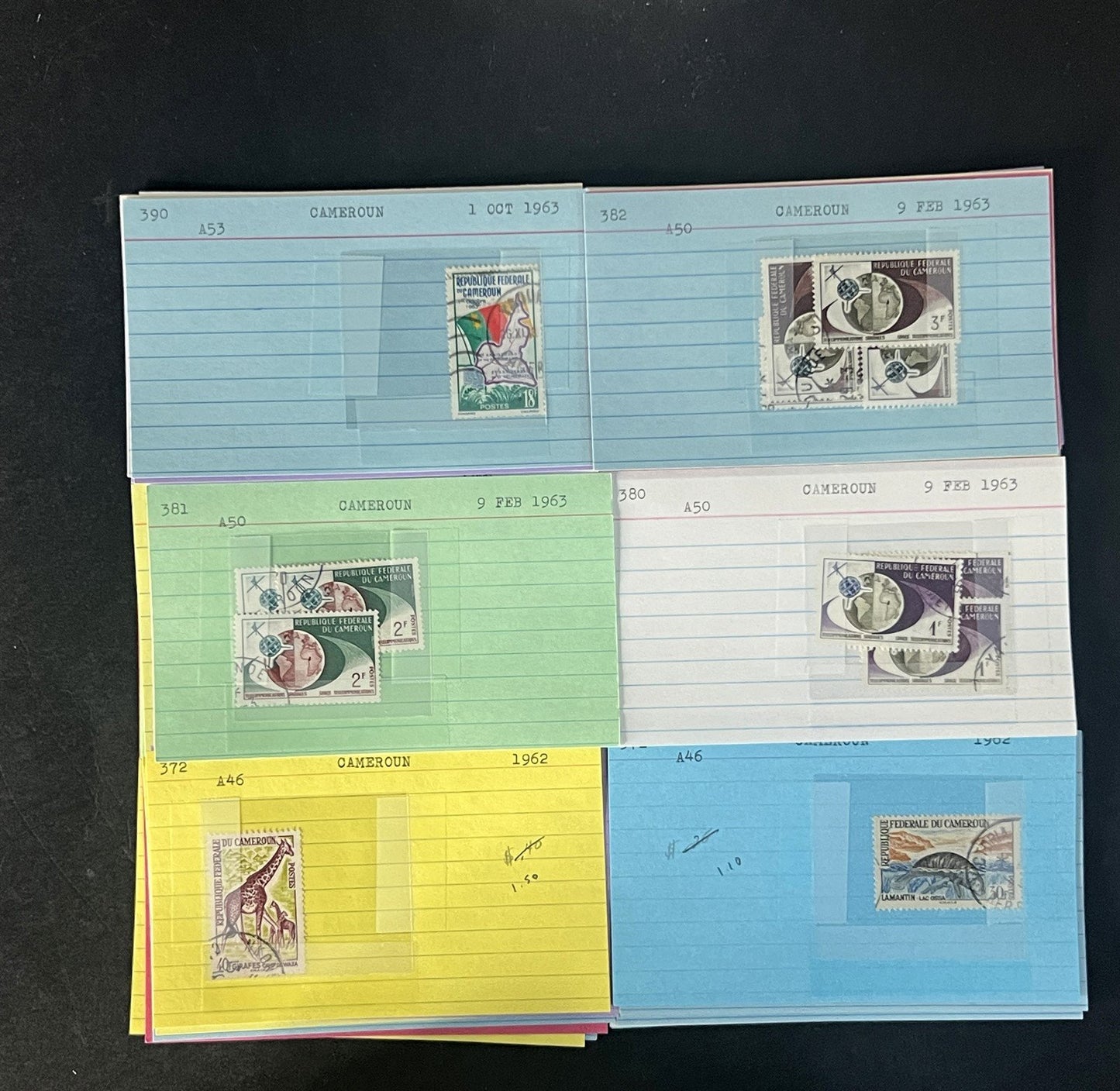 Cameroun Stamp Collection Dealer Cards $188 CV Mint & Used ZAYIX
