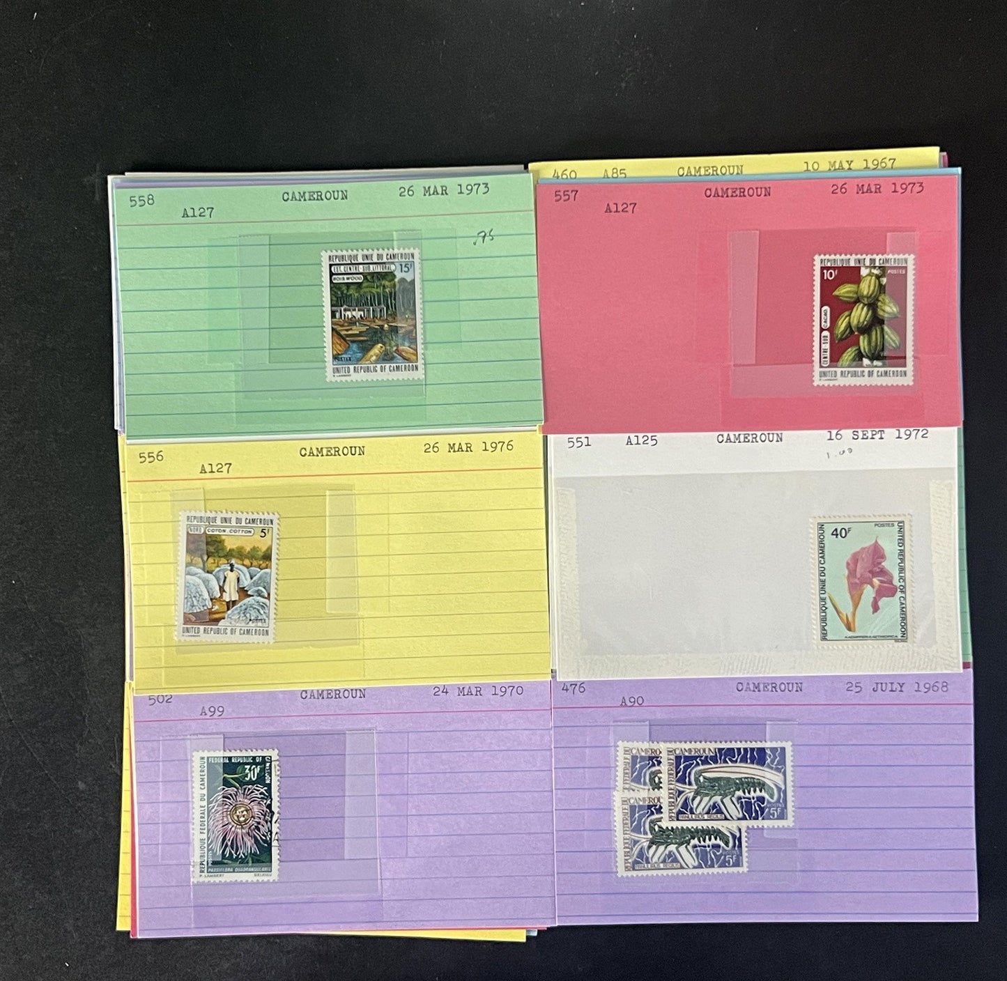 Cameroun Stamp Collection Dealer Cards $188 CV Mint & Used ZAYIX