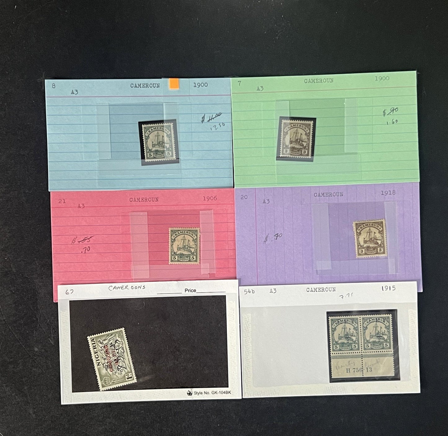 Cameroun Stamp Collection Dealer Cards $188 CV Mint & Used ZAYIX