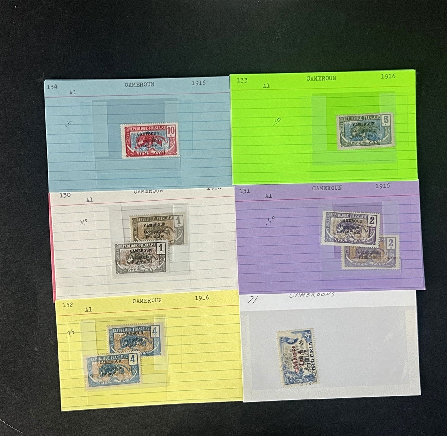 Cameroun Stamp Collection Dealer Cards $188 CV Mint & Used ZAYIX