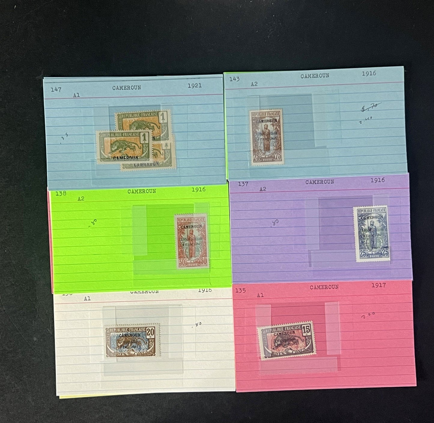 Cameroun Stamp Collection Dealer Cards $188 CV Mint & Used ZAYIX