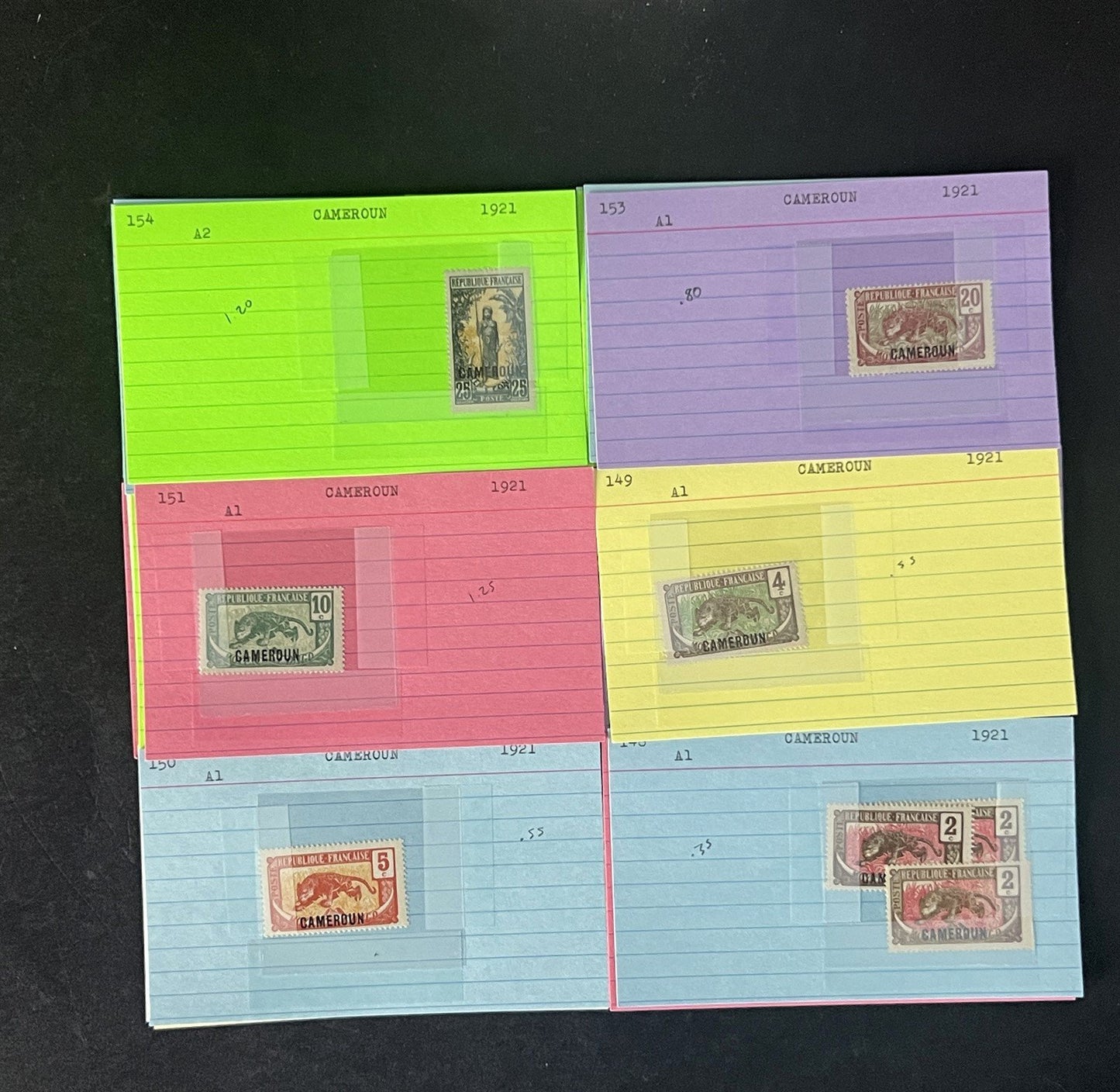 Cameroun Stamp Collection Dealer Cards $188 CV Mint & Used ZAYIX