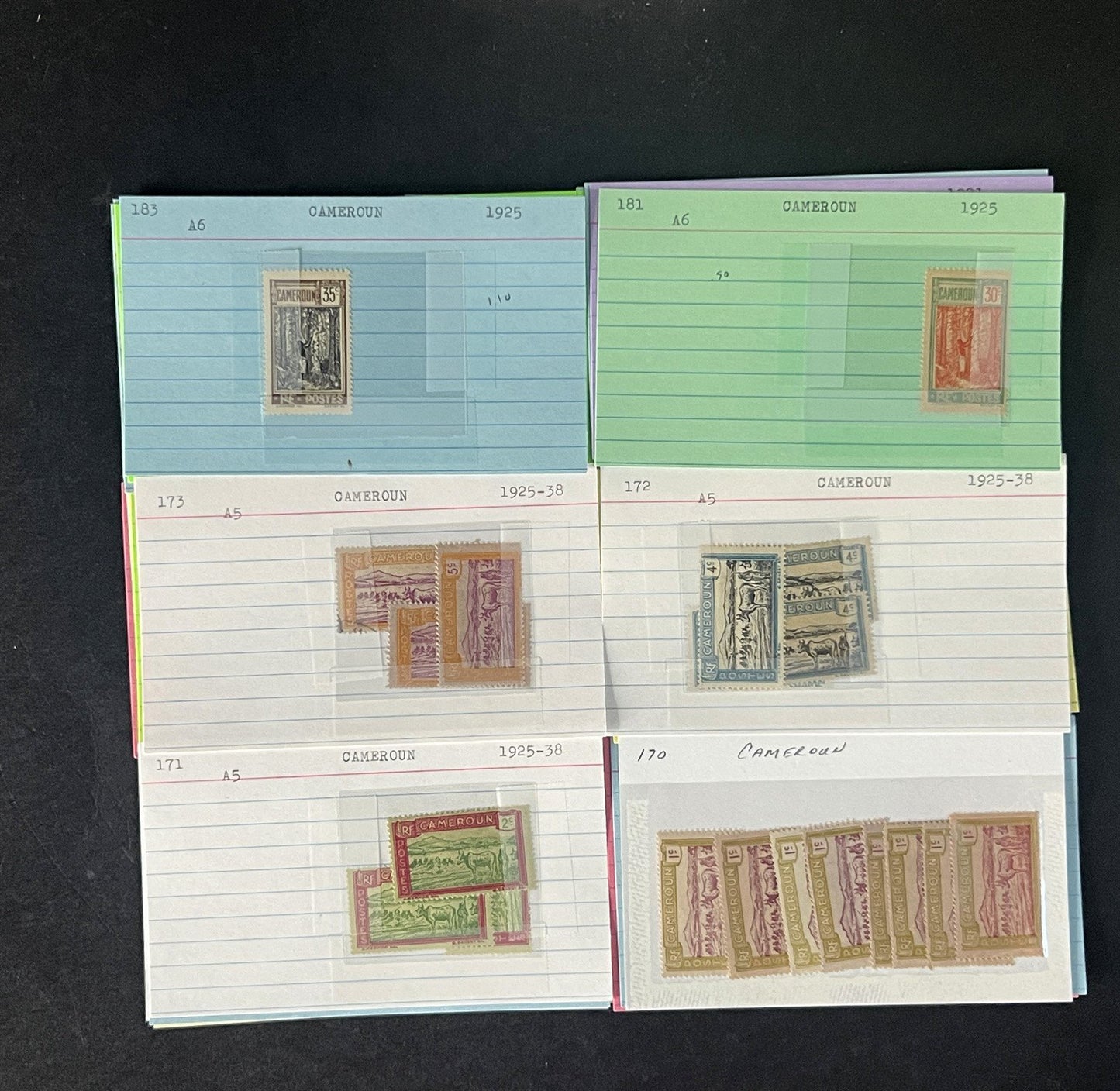 Cameroun Stamp Collection Dealer Cards $188 CV Mint & Used ZAYIX