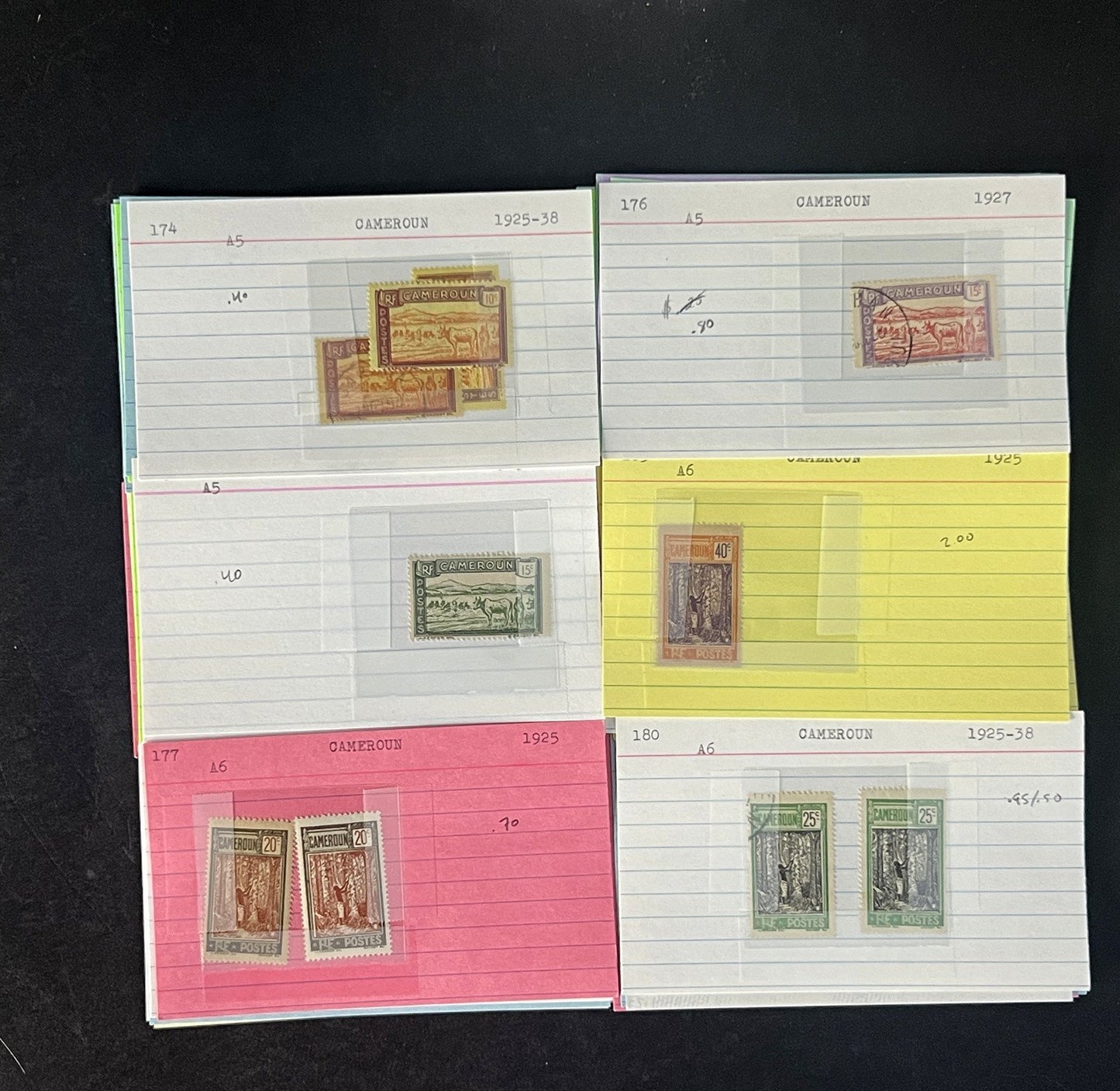 Cameroun Stamp Collection Dealer Cards $188 CV Mint & Used ZAYIX