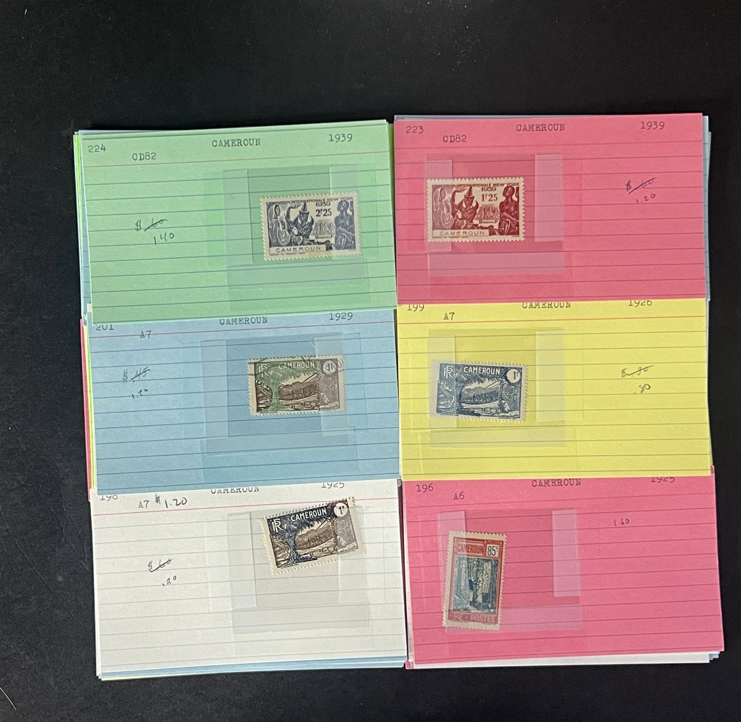 Cameroun Stamp Collection Dealer Cards $188 CV Mint & Used ZAYIX
