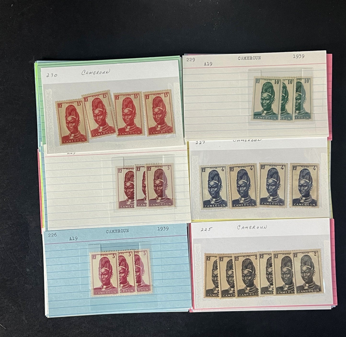 Cameroun Stamp Collection Dealer Cards $188 CV Mint & Used ZAYIX