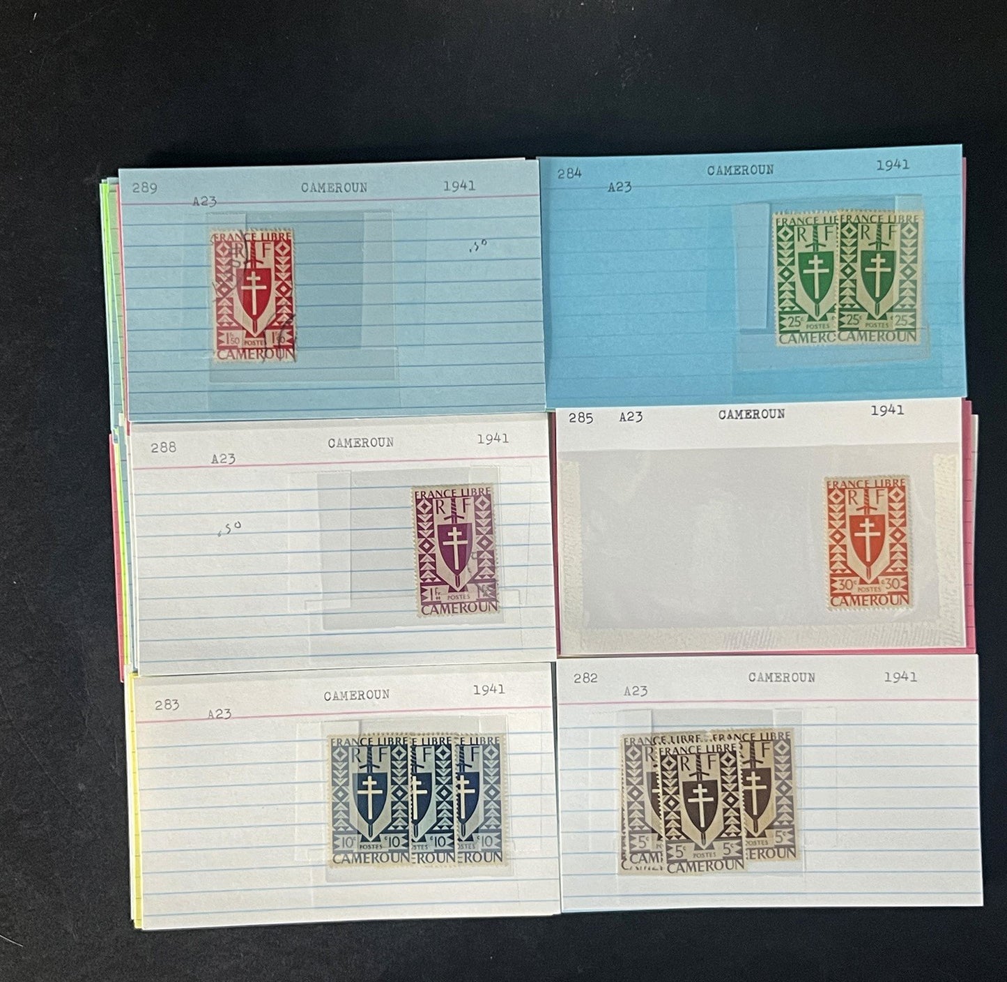 Cameroun Stamp Collection Dealer Cards $188 CV Mint & Used ZAYIX