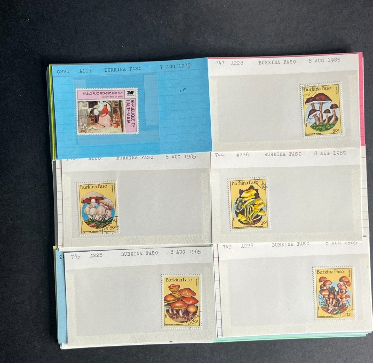 Burkina Faso Stamp Collection Dealer Cards $104 CV Mint & Used ZAYIX