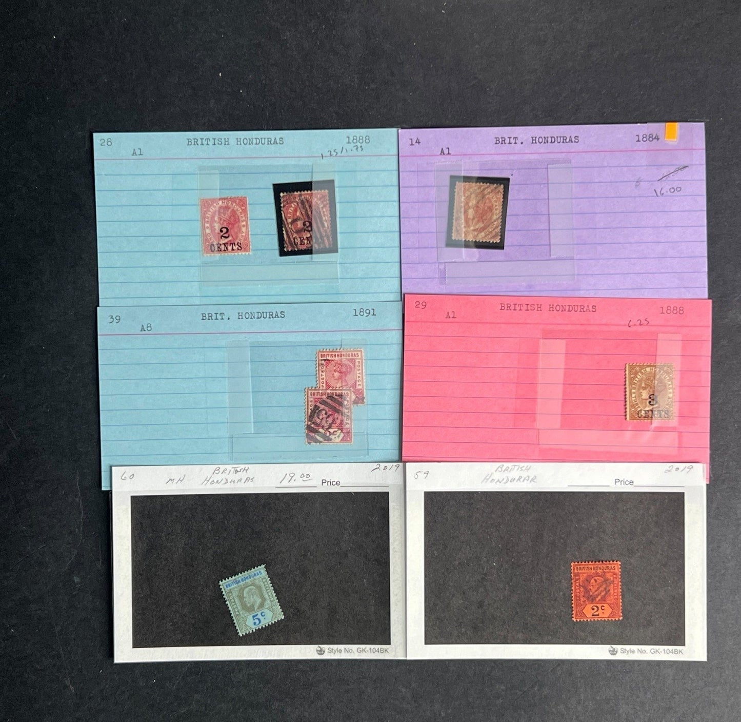 British Honduras Stamp Collection Dealer Cards $141 CV Mint & Used ZAYIX