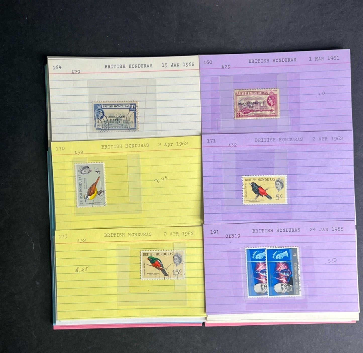 British Honduras Stamp Collection Dealer Cards $141 CV Mint & Used ZAYIX