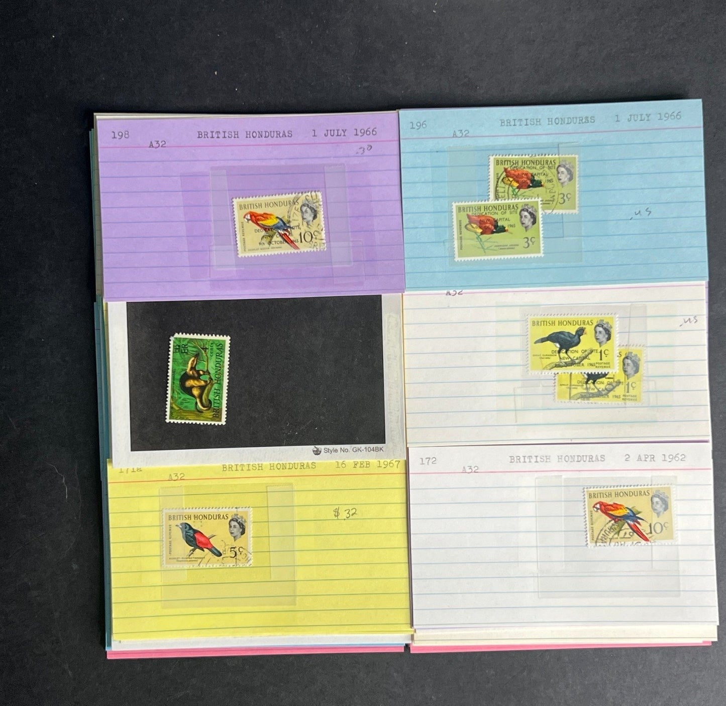 British Honduras Stamp Collection Dealer Cards $141 CV Mint & Used ZAYIX