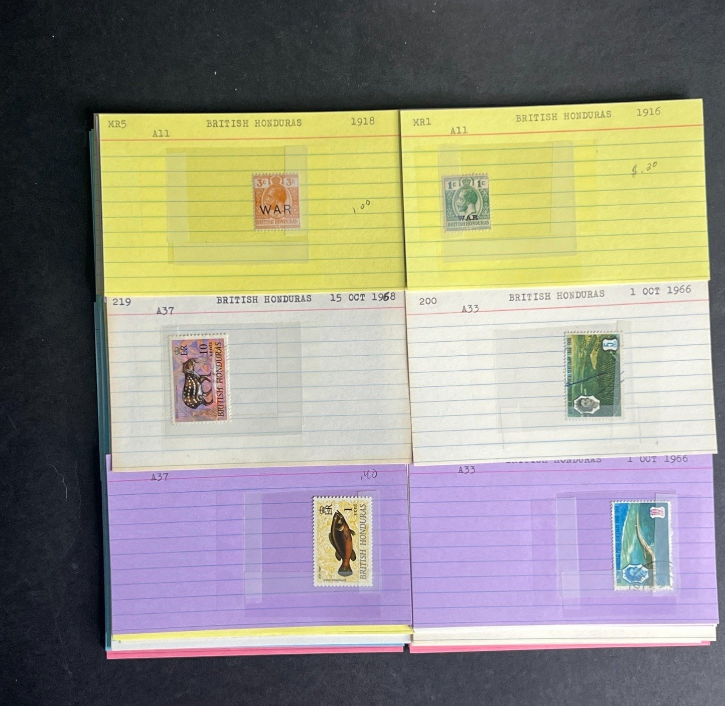 British Honduras Stamp Collection Dealer Cards $141 CV Mint & Used ZAYIX